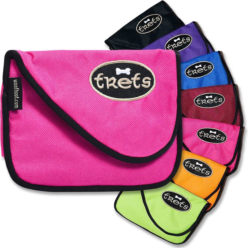 Woofhoof Dog Treat Pouch, Pink Training Treat Pouch - Clip On Dog Treat Holder, Innovative No Spill Design, Magnetic Flap, Expandable Gusset, Made of Durable Nylon, Machine Washable - Image 1